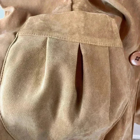 Caribe USA Women's XL Camel Color Blazer/Jacket Velvety Artsy Lined Long Swingy - Picture 4 of 6